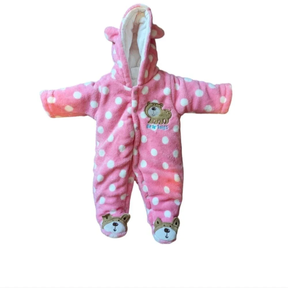 NWOT Happy Cherry Baby Girl Winter Bear Romper Size 3 Months